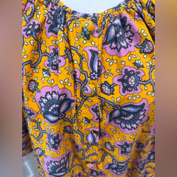 Rhode Paloma Dress in Gold Lotus‎ Print Oversized Button Resort Chic Medium - Picture 10 of 15